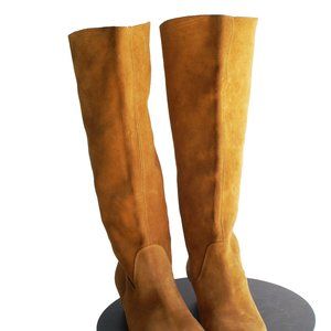 Knee High Rust Leather Suede Boot US Size 9